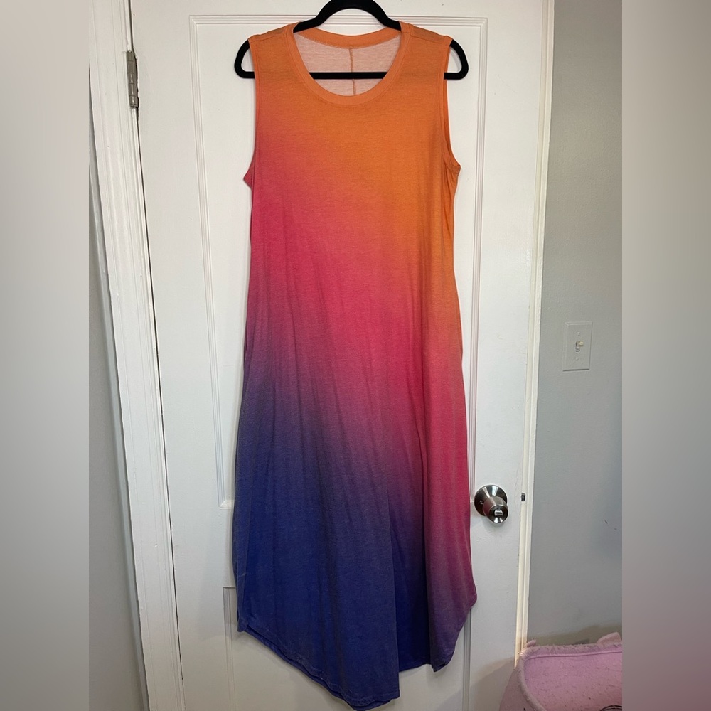 Sleeveless Ombre Maxi Dress